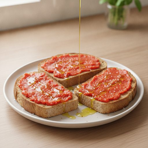 Tostadas integrales con tomate y AOVE