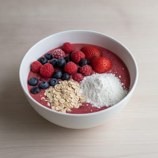 Smoothie bowl de frutos rojos y proteína vegetal